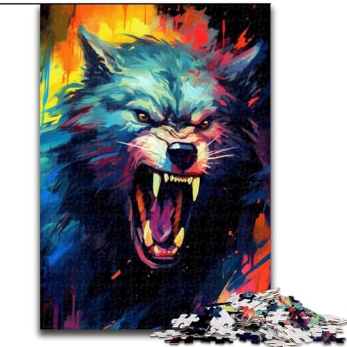 1000-teiliges Puzzle, Bunte Wolfsbilder, 1000-teiliges Puzzle für Erwachsene, für Teenager, Familien-Lernspiele, Heimdekoration, Geschenk, Größe 50x75cm von LYXIANY