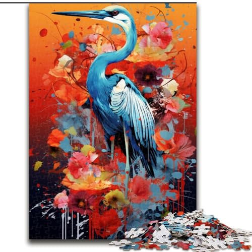 1000-teiliges Puzzle, Bunte weiße Kraniche, 1000-teiliges Puzzle für Erwachsene, für Teenager, Familien-Lernspiele, Heimdekoration, Geschenk, Größe 50x75cm von LYXIANY