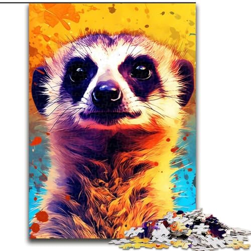 1000-teiliges Puzzle, Erdmännchen-Farbe, 1000-teiliges Puzzle für Erwachsene, für Teenager, Familien-Lernspiele, Heimdekoration, Geschenk, Größe 50x75cm von LYXIANY