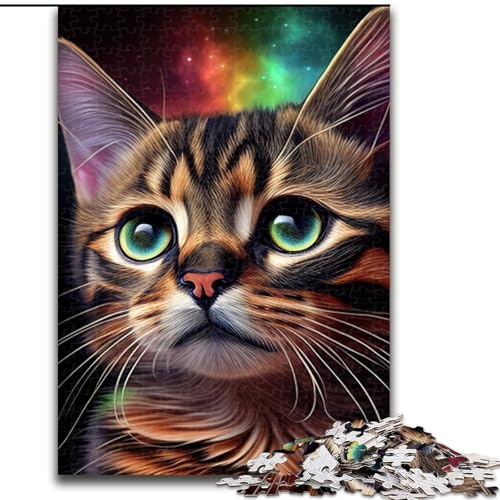 1000-teiliges Puzzle, Katze, Galaxie, Tiergesicht, 1000-teiliges Puzzle für Erwachsene, für Teenager, Familien-Lernspiele, Heimdekoration, Geschenk, Größe 50x75cm von LYXIANY