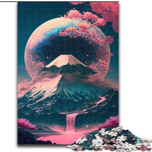 1000-teiliges Puzzle, Kirschblüte, japanische Kunst, 1000-teiliges Puzzle für Erwachsene, für Teenager, Familien, Lernspiele, Heimdekoration, Geschenk, Größe 50x75cm von LYXIANY