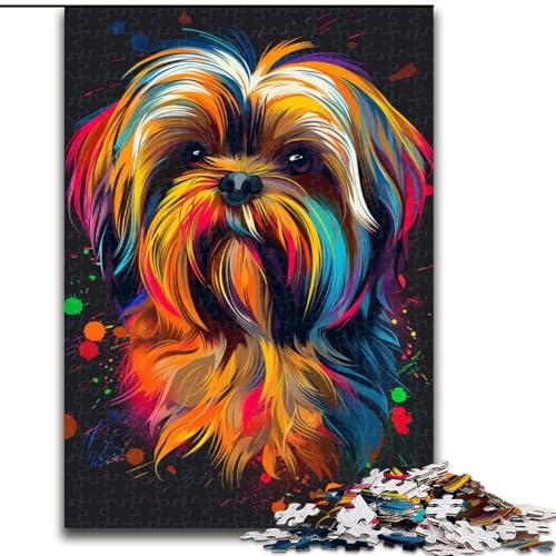 1000-teiliges Puzzle, Lhasa Apso-Hundekunst, 1000-teiliges Puzzle für Erwachsene, für Teenager, Familien-Lernspiele, Heimdekoration, Geschenk, Größe 50x75cm von LYXIANY