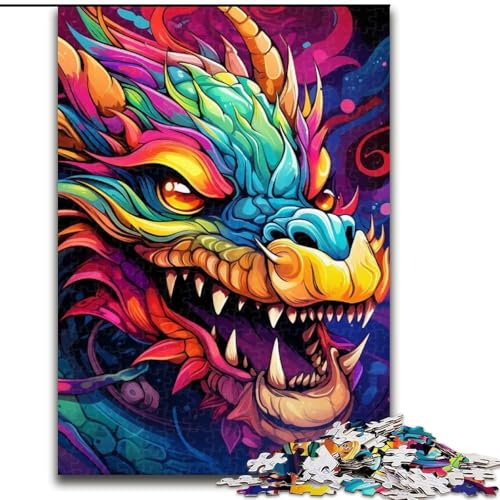 1000-teiliges Puzzle, farbenfrohes Kunst-Drachen-Puzzle für Erwachsene, für Teenager und Familienspaß – DIY-Denkspiel als Geschenk, 50x75cm 1000-teiliges Puzzle, farbenfrohes Kunst-Drachen-Puzzle für Erwachsene, für Teenager und Familienspaß – DIY-Denkspiel als Geschenk, 50x75cm von LYXIANY