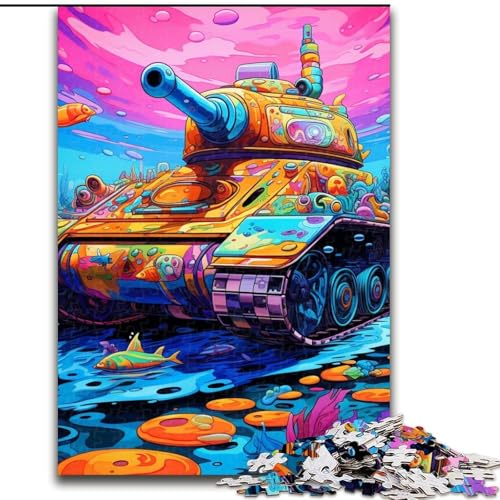 1000-teiliges Puzzle, farbenfrohes Kunst-Panzer-Puzzle für Erwachsene, für Teenager und Familienspaß – DIY-Denkspiel als Geschenk, 26x38cm 1000-teiliges Puzzle, farbenfrohes Kunst-Panzer-Puzzle für Erwachsene, für Teenager und Familienspaß – DIY-Denkspiel als Geschenk, 26x38cm von LYXIANY