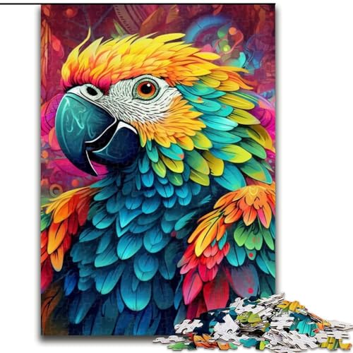 1000-teiliges Puzzle, farbenfrohes Papageien-Puzzle für Erwachsene, Größe: 50x75cm, ideal für Teenager und Sammler, Reisegeschenk, Familienaktivität von LYXIANY