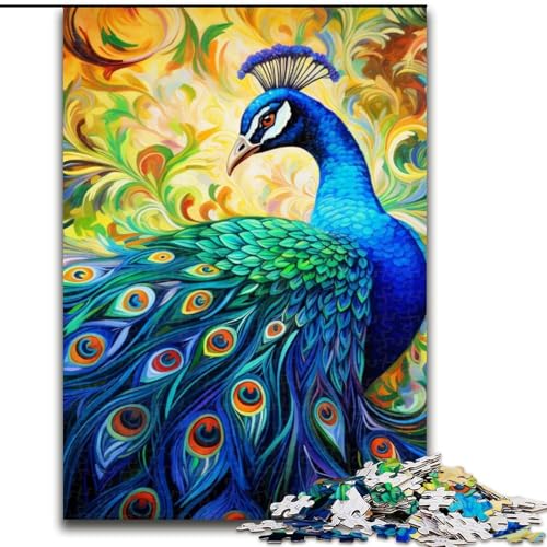 1000-teiliges Puzzle, farbenfrohes Pfauen-Kunst-Puzzle aus Holz, 50x75cm, interaktives Familienspiel, Heimdekoration zum Selbermachen, Denksport-Geschenk 1000-teiliges Puzzle, farbenfrohes Pfauen-Kunst-Puzzle aus Holz, 50x75cm, interaktives Familienspiel, Heimdekoration zum Selbermachen, Denksport-Geschenk von LYXIANY