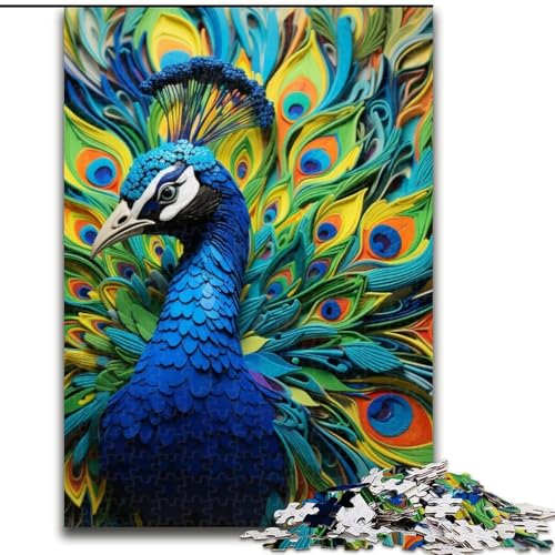 1000-teiliges Puzzle, farbenfrohes Pfauen-Kunstpuzzle für Erwachsene, für Teenager und Familienspaß – DIY-Denkspiel, Geschenk, 50x75cm von LYXIANY