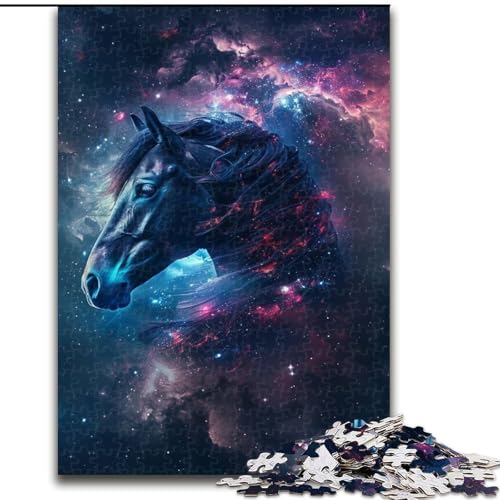 1000-teiliges Puzzle, verträumtes lila Pferd, 1000-teiliges Puzzle für Erwachsene, für Teenager, Familien-Lernspiele, Heimdekoration, Geschenk, Größe 50x75cm von LYXIANY