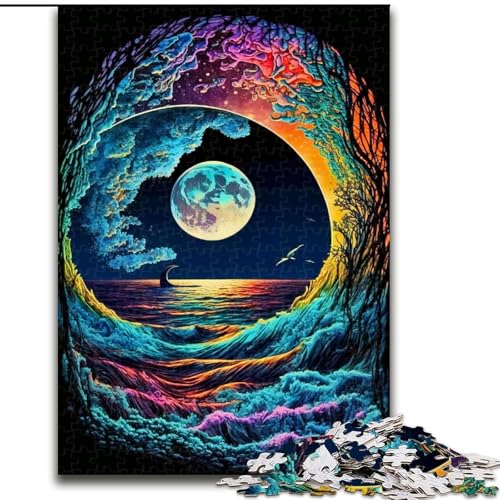 1000-teiliges Puzzle „Bunte Wellen“, unmögliches Puzzle für Erwachsene, pädagogisches Denkspiel, künstlerische Heim- und Bürodekoration, ab 14 Jahren, Größe 38x26cm von LYXIANY