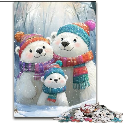 1000-teiliges Puzzle „Eisbärenfamilie“ aus Holz mit interaktivem Familienspiel, Kinder ab 14 Jahren, Größe 50x75cm 1000-teiliges Puzzle „Eisbärenfamilie“ aus Holz mit interaktivem Familienspiel, Kinder ab 14 Jahren, Größe 50x75cm von LYXIANY