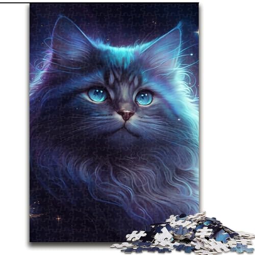 1000-teiliges Puzzle „Fantasy Cat“, anspruchsvolle Puzzles, anspruchsvolles Denkspiel für Teenager, Familienspaß, interaktives Spiel, Größe: 38x26cm von LYXIANY