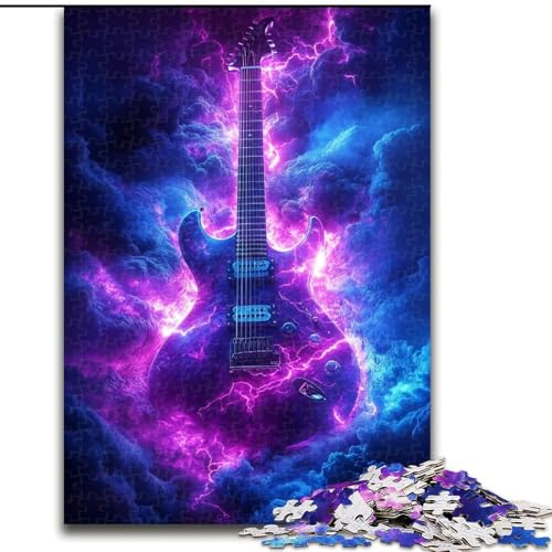 1000-teiliges Puzzle „Fantasy-Gitarren-Puzzle“ aus Holz, kompliziertes Design für Teenager, DIY-Dekor und gehirnfördernder Spaß, Größe 50x75cm von LYXIANY