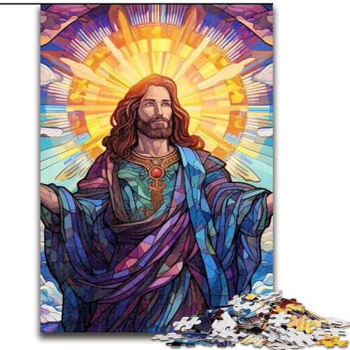 1000-teiliges Puzzle „Jesus im Himmel“, anspruchsvolle Puzzles, anspruchsvolles Denkspiel für Teenager, Spaß für die ganze Familie, interaktives Spiel, Größe: 38x26cm von LYXIANY