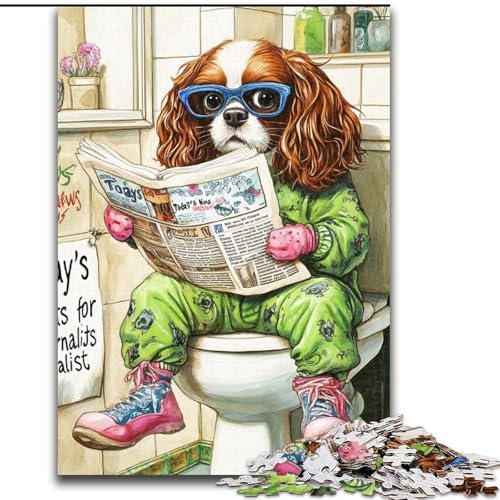 1000-teiliges Puzzle „King Spaniel Go Toilet“, unmögliche Puzzles für Erwachsene zur Heimdekoration, als Gehirntraining, 50x75cm 1000-teiliges Puzzle „King Spaniel Go Toilet“, unmögliche Puzzles für Erwachsene zur Heimdekoration, als Gehirntraining, 50x75cm von LYXIANY