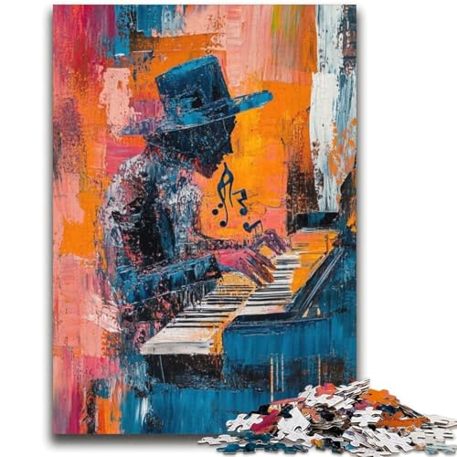 1000-teiliges Puzzle „Klavier Spielen – Ölgemälde“ für Teenager, anspruchsvolle Spiele, ganze Familie (38x52cm) von LYXIANY