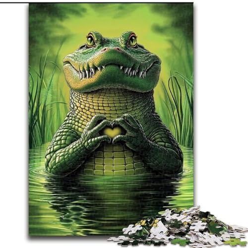 1000-teiliges Puzzle „Krokodil im Wasser“, Stressabbau, schwierige Herausforderung, jedes Teil ist einzigartig – anspruchsvolles Familienspiel, 50x75cm von LYXIANY