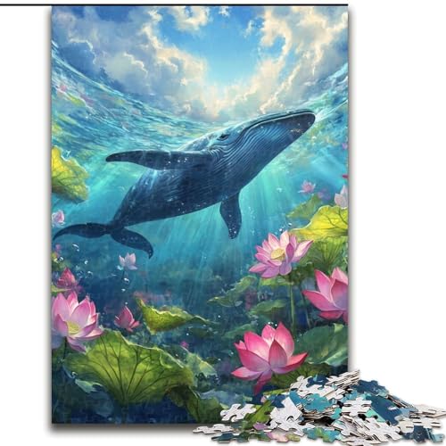 1000-teiliges Puzzle „Lotus und Wal“ aus Karton mit interaktivem Familienspiel, Kinder ab 14 Jahren, Größe 26X38cm 1000-teiliges Puzzle „Lotus und Wal“ aus Karton mit interaktivem Familienspiel, Kinder ab 14 Jahren, Größe 26X38cm von LYXIANY