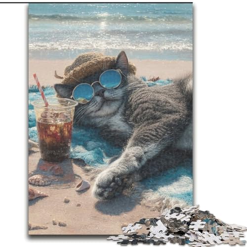 1000-teiliges Puzzle „Trinkende Katze“, aus Holz mit interaktivem Familienspiel, Kinder ab 14 Jahren, Größe 50x75cm 1000-teiliges Puzzle „Trinkende Katze“, aus Holz mit interaktivem Familienspiel, Kinder ab 14 Jahren, Größe 50x75cm von LYXIANY