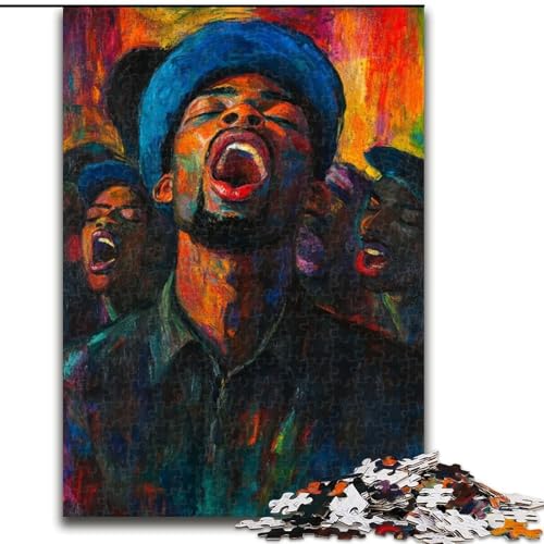 1000-teiliges Puzzle African Man für Erwachsene und Jugendliche, Spielzeug, Lernspiele, Stressabbau, Wunschliste mit Weihnachtsmann (50x75cm) von LYXIANY