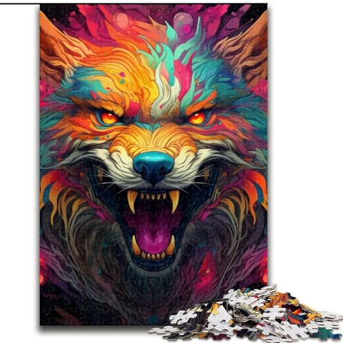 1000-teiliges Puzzle Art Wolf für Erwachsene, Größe: 50x75cm, farbenfrohe Heimdekoration und interaktives Familienspiel 1000-teiliges Puzzle Art Wolf für Erwachsene, Größe: 50x75cm, farbenfrohe Heimdekoration und interaktives Familienspiel von LYXIANY