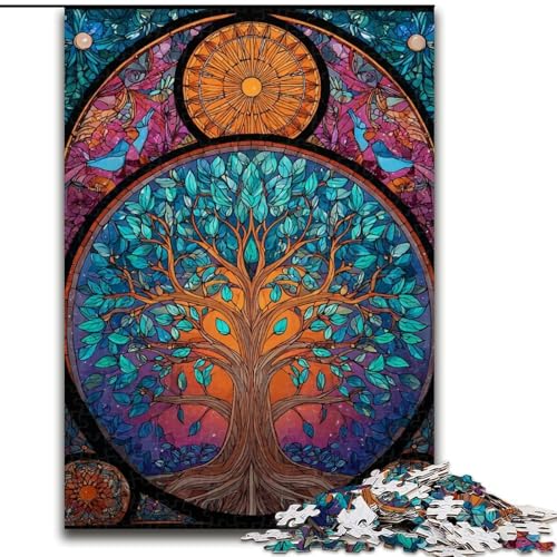 1000-teiliges Puzzle Baum des Lebens für Teenager, Familienunterhaltungsspielzeug ganze Familie (Größe 50x75cm) von LYXIANY