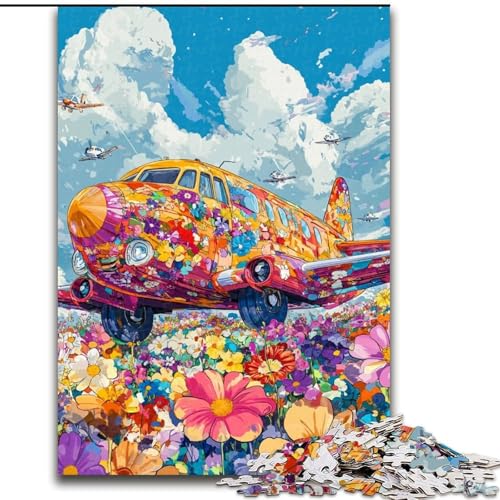 1000-teiliges Puzzle Blumenflugzeug aus Holz, Geburtstage, Weihnachten, Halloween, Thanksgiving, Ostern, Größe 50x75cm 1000-teiliges Puzzle Blumenflugzeug aus Holz, Geburtstage, Weihnachten, Halloween, Thanksgiving, Ostern, Größe 50x75cm von LYXIANY