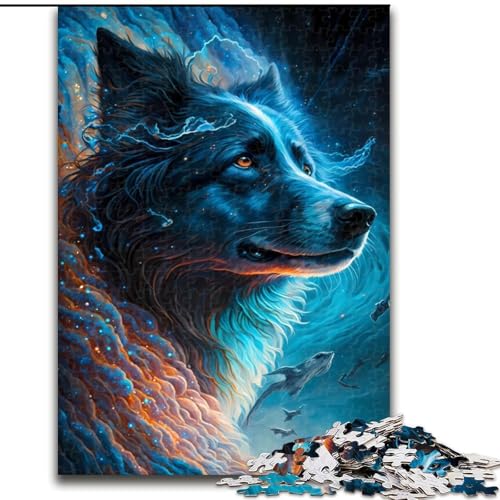 1000-teiliges Puzzle Border Collie Dog, 1000-teiliges Puzzle für Erwachsene, für Teenager, Familien-Lernspiele, Heimdekoration, Geschenk, Größe 50x75cm von LYXIANY