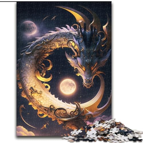 1000-teiliges Puzzle Brave Dragon, 1000-teiliges Puzzle für Erwachsene, für Teenager, Familien-Lernspiele, Heimdekoration, Geschenk, Größe 50x75cm von LYXIANY