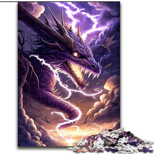 1000-teiliges Puzzle Cosmic Fantasy Dragon, 1000-teiliges Puzzle für Erwachsene, für Teenager, Familien-Lernspiele, Heimdekoration, Geschenk, Größe 50x75cm von LYXIANY