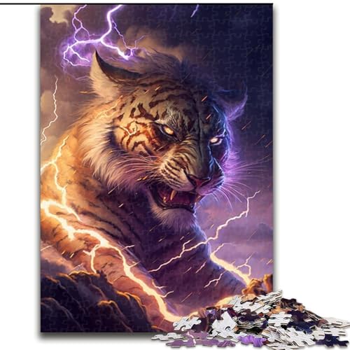 1000-teiliges Puzzle Cosmic Fantasy Tiger, 1000-teiliges Puzzle für Erwachsene, für Teenager, Familien-Lernspiele, Heimdekoration, Geschenk, Größe 50x75cm von LYXIANY