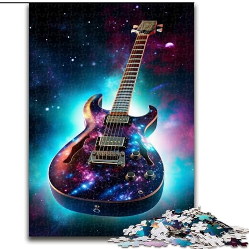 1000-teiliges Puzzle Galaxie-Gitarre, anspruchsvolle Puzzles, perfekt für Familienfeiern, Geburtstage, Feiertage, Größe 50x75cm von LYXIANY