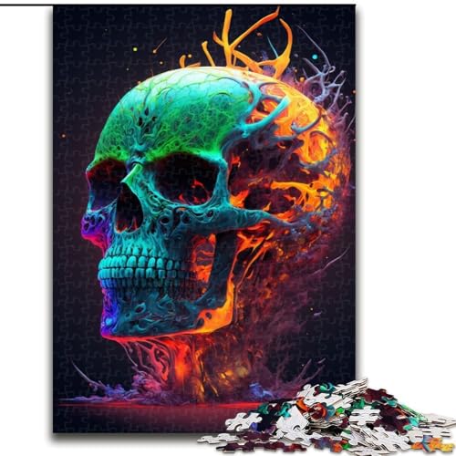 1000-teiliges Puzzle-Geschenk, Abstrakter Neon-Totenkopf, Holzpuzzle für Erwachsene, ideal als Dekoration für Zuhause und das Büro, Geburtstag, Größe 50x75cm 1000-teiliges Puzzle-Geschenk, Abstrakter Neon-Totenkopf, Holzpuzzle für Erwachsene, ideal als Dekoration für Zuhause und das Büro, Geburtstag, Größe 50x75cm von LYXIANY