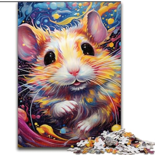 1000-teiliges Puzzle-Geschenk, Farbhamster, 1000-teiliges Puzzle, anspruchsvolles DIY-Denkspiel, interaktives Familienspiel, Größe: 38x26cm von LYXIANY