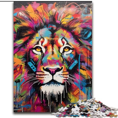1000-teiliges Puzzle-Geschenk, Löwe, Holzpuzzle für Erwachsene, Größe: 50x75cm, Denksportaufgabe, Spiel für Erwachsene, interaktive Aktivität für die Familie 1000-teiliges Puzzle-Geschenk, Löwe, Holzpuzzle für Erwachsene, Größe: 50x75cm, Denksportaufgabe, Spiel für Erwachsene, interaktive Aktivität für die Familie von LYXIANY
