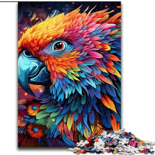 1000-teiliges Puzzle-Geschenk, farbenfrohes Papageien-Puzzle mit 1000 Teilen für Erwachsene, anspruchsvolles Denkspiel für Teenager, Familienspaß, DIY-Heimdekor-Geschenk, Größe: 38x26cm von LYXIANY