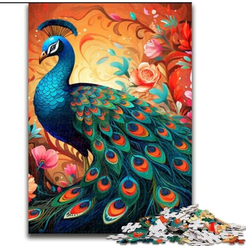 1000-teiliges Puzzle-Geschenk, farbenfrohes Pfauen-Puzzle aus Holz für Erwachsene, Größe: 50x75cm, Denksportaufgabe, Spiel für Erwachsene, interaktive Aktivität für die Familie 1000-teiliges Puzzle-Geschenk, farbenfrohes Pfauen-Puzzle aus Holz für Erwachsene, Größe: 50x75cm, Denksportaufgabe, Spiel für Erwachsene, interaktive Aktivität für die Familie von LYXIANY
