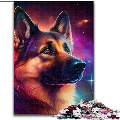 1000-teiliges Puzzle-Geschenk „Deutscher Schäferhund“ aus Holz, Puzzle für Erwachsene, Größe: 50x75cm, Denksportaufgabe, Spiel für Erwachsene, interaktive Aktivität für die Familie von LYXIANY