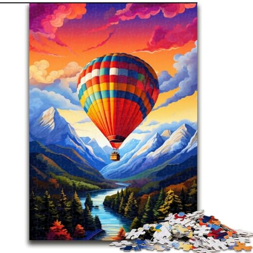 1000-teiliges Puzzle-Geschenk Heißluftballon mit Bergen, Holzpuzzle für Erwachsene, ideal als Dekoration für Zuhause und Büro, Geburtstag, Größe 50x75cm 1000-teiliges Puzzle-Geschenk Heißluftballon mit Bergen, Holzpuzzle für Erwachsene, ideal als Dekoration für Zuhause und Büro, Geburtstag, Größe 50x75cm von LYXIANY