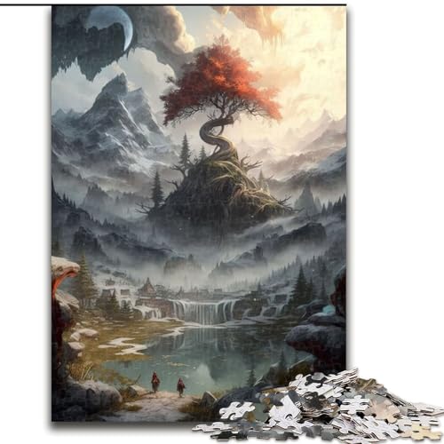 1000-teiliges Puzzle Himmlischer Baum des Lebens, 1000-teiliges Puzzle für Erwachsene, für Teenager, Familien-Lernspiele, Heimdekoration, Geschenk, Größe 50x75cm von LYXIANY