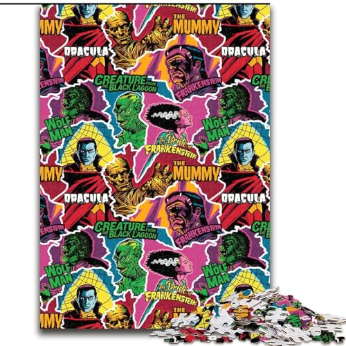 1000-teiliges Puzzle Horror-Monster für Erwachsene und Jugendliche, interaktives Familienspiel, herausforderndes Geschenk, Größe 38x26cm von LYXIANY