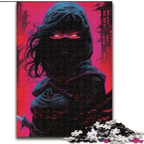 1000-teiliges Puzzle Japanische Ninja-Frau, Holzpuzzle für Erwachsene, Größe 50x75cm, zur Heimdekoration, ideales Weihnachts- und Neujahrsgeschenk für Teenager von LYXIANY