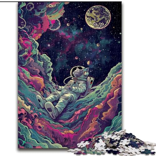 1000-teiliges Puzzle Musik-Astronauten-Puzzle für Erwachsene, kreatives Familienspiel und Heimdekoration, Teenager, Größe 50x75cm von LYXIANY