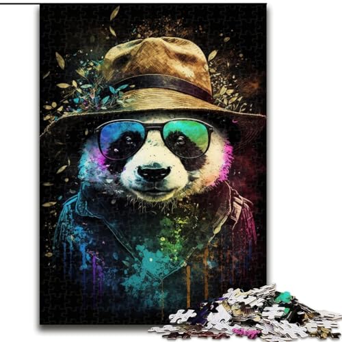 1000-teiliges Puzzle Panda mit Hut, Puzzle für Erwachsene, kreatives Familienspiel und Heimdekoration, Teenager, Größe 26x38cm 1000-teiliges Puzzle Panda mit Hut, Puzzle für Erwachsene, kreatives Familienspiel und Heimdekoration, Teenager, Größe 26x38cm von LYXIANY