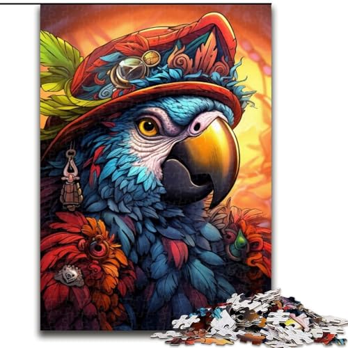 1000-teiliges Puzzle Pirat-Papagei, 1000-teiliges Puzzle, anspruchsvolles Denkspiel für Teenager, Spaß für den Spieleabend mit der Familie, Größe: 50x75cm von LYXIANY