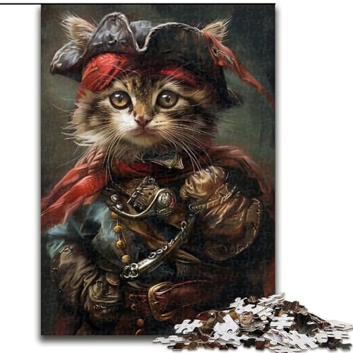 1000-teiliges Puzzle Piratenkatze aus Holz, Geburtstage, Weihnachten, Halloween, Thanksgiving, Ostern, Größe 50x75cm 1000-teiliges Puzzle Piratenkatze aus Holz, Geburtstage, Weihnachten, Halloween, Thanksgiving, Ostern, Größe 50x75cm von LYXIANY