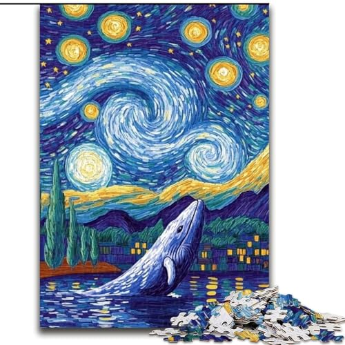 1000-teiliges Puzzle Van Gogh – Nachthimmel-Wal, für Kinder ab 14 Jahren, Lernspiel, Herausforderung, Spielzeug, Geschenk zum Geburtstag (Größe 26x38cm) von LYXIANY