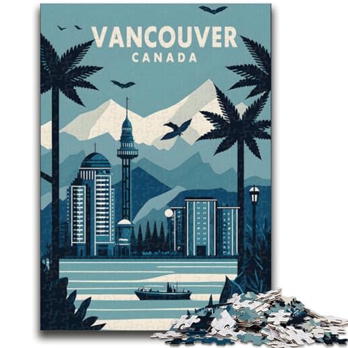 1000-teiliges Puzzle Vancouver, Kanada – Reise für Erwachsene und Jugendliche, anspruchsvolles Spiel und Lernspiel für die ganze Familie zum Geburtstag, Weihnachten, 1000 Teile (26x38cm) von LYXIANY