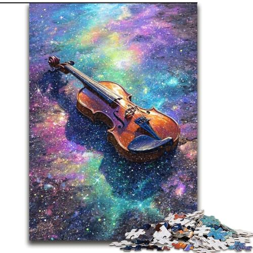 1000-teiliges Puzzle Verträumte Gitarre aus Holz, Geschenkidee für die Feiertage, humorvolles Kunstwerk, detailliertes Kunstwerk, Größe 50x75cm, Weihnachten oder Geburtstage von LYXIANY