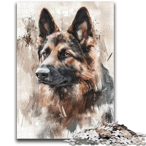 1000-teiliges Puzzle für Erwachsene, Aquarell, Deutscher Schäferhund, Lernspielzeug, Familienspiele, Geschenke für Freunde und Familie, 26x38cm 1000-teiliges Puzzle für Erwachsene, Aquarell, Deutscher Schäferhund, Lernspielzeug, Familienspiele, Geschenke für Freunde und Familie, 26x38cm von LYXIANY