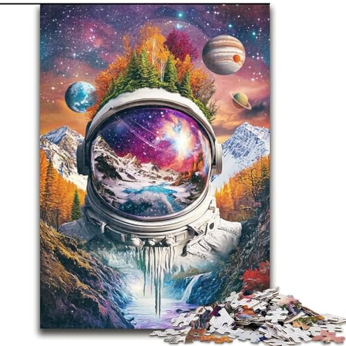1000-teiliges Puzzle für Erwachsene, Astronauten-Berge-Puzzle, anspruchsvolles Denkspiel für Teenager, perfekt als Heimdekoration oder Geschenk (Größe 50x75cm) von LYXIANY